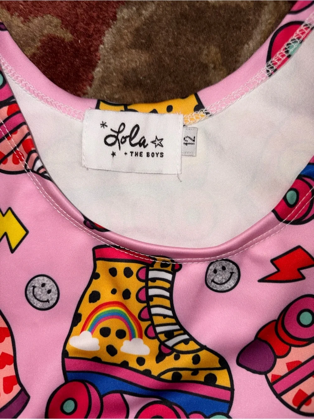Lola + The Boys Roller Skate 2 Piece Crop Top Leggings Set Girls Size 12